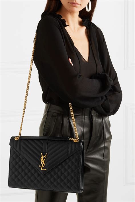 ysl large black bag|YSL large shoulder bag.